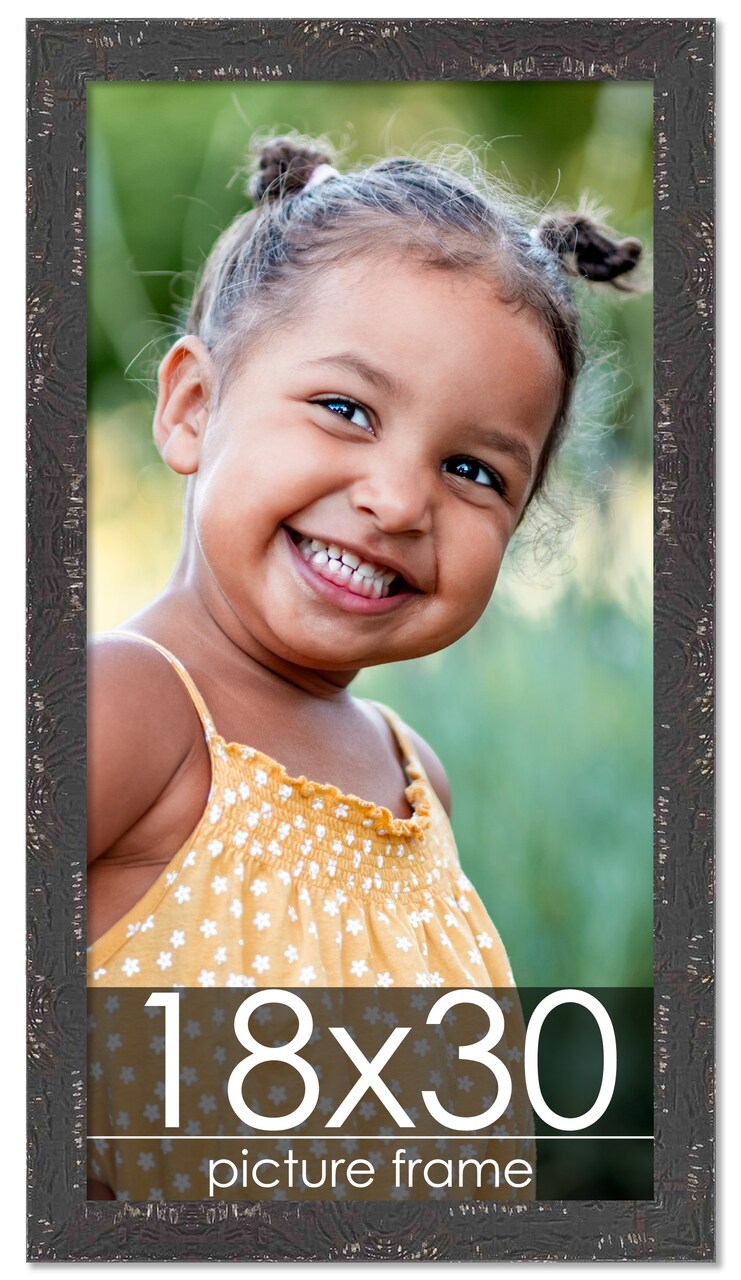 Shabby Chic Black Picture Frame - UV Acrylic, Foam Board Backing, Hanging Hardware